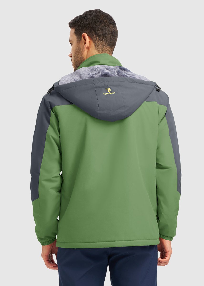 Men's Water Resistant Skiing Windbreaker Hooded Jacket - TBMPOY