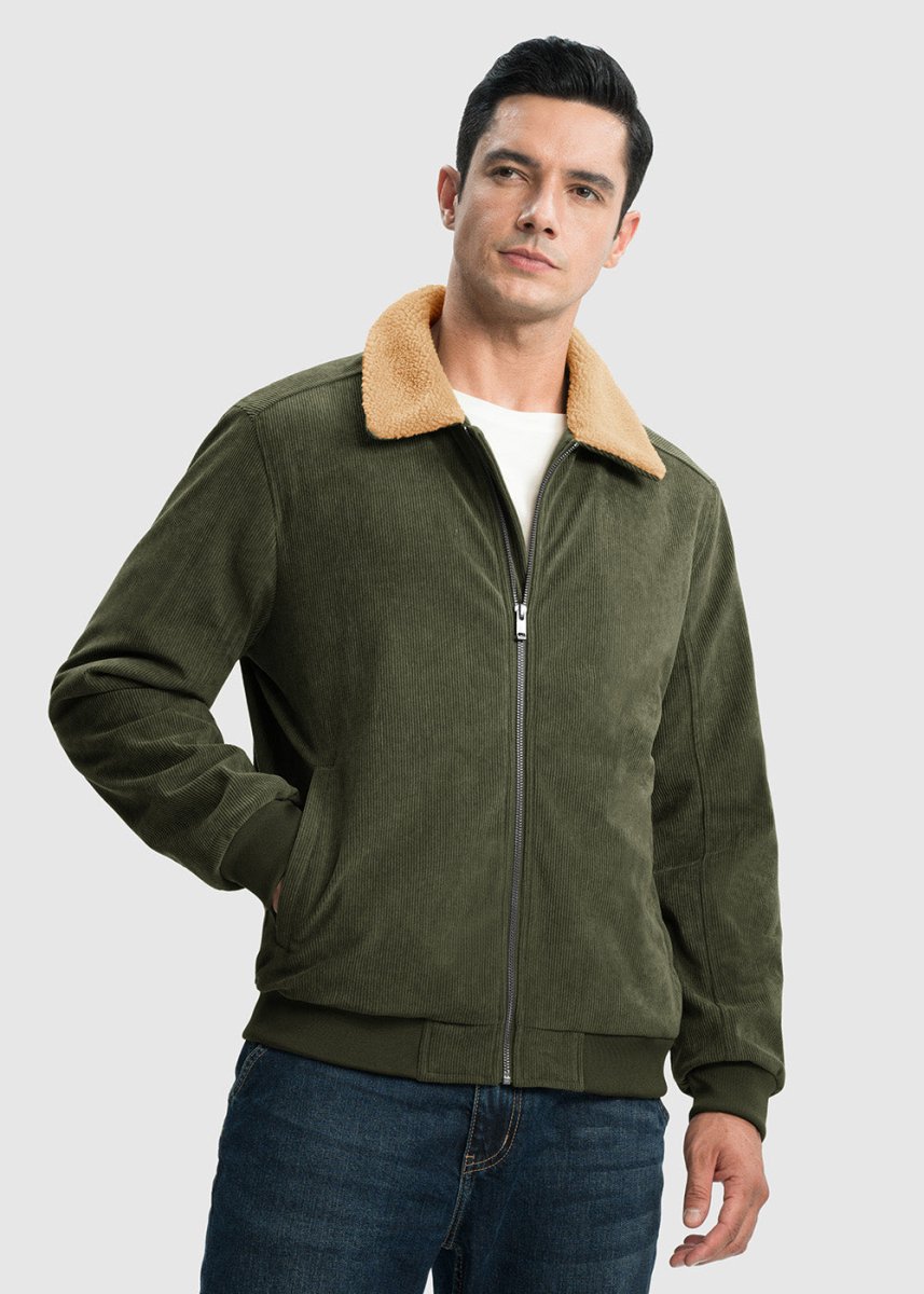 Men's Sherpa Lined Corduroy Trucker Jacket - TBMPOY