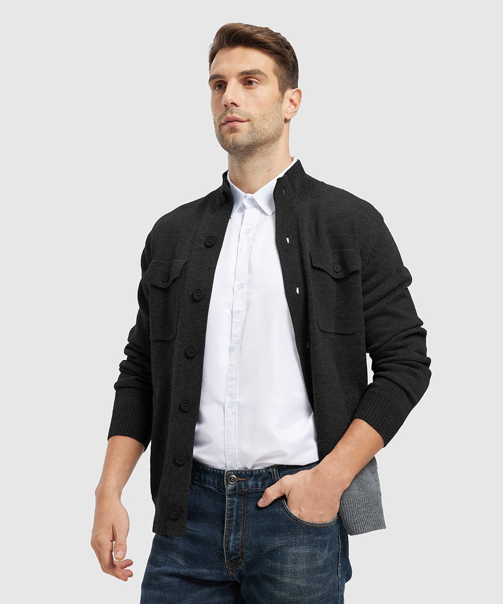 Men's Casual Button Cardigan Sweater - TBMPOY