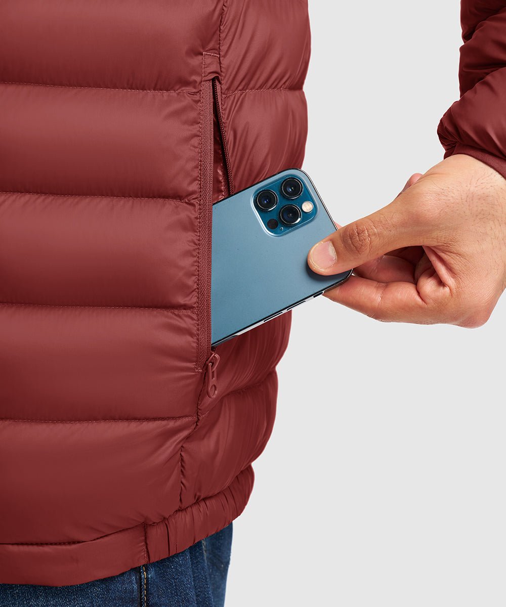 Men's Lightweight Puffer Hooded Jacket - TBMPOY