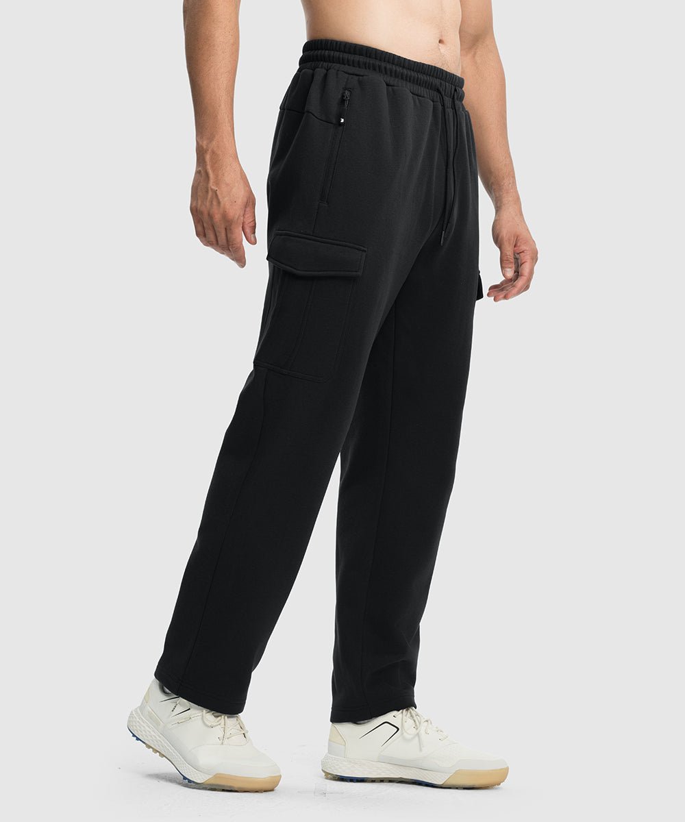 Men's Cotton Polyester Fleece Wide Leg Sweatpants - TBMPOY