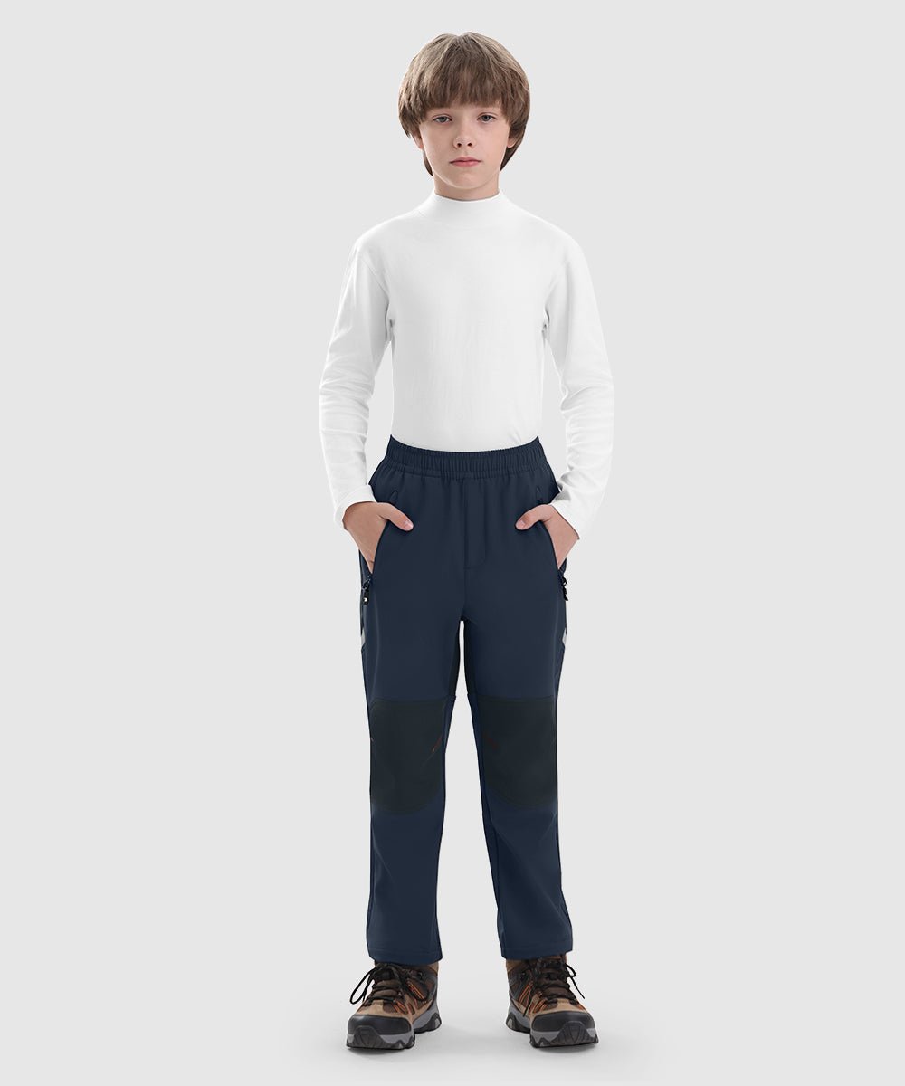Boys' Outdoor Water Resistant Fleece - Lined Softshell Pants - TBMPOY