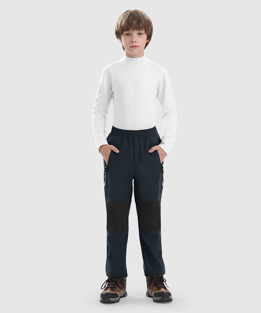 Boys' Outdoor Water Resistant Fleece - Lined Softshell Pants - TBMPOY