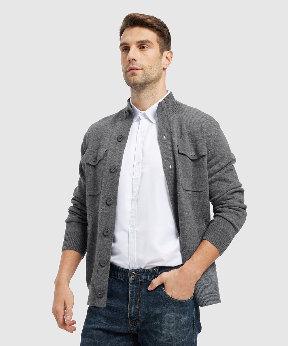 Men's Casual Button Cardigan Sweater - TBMPOY