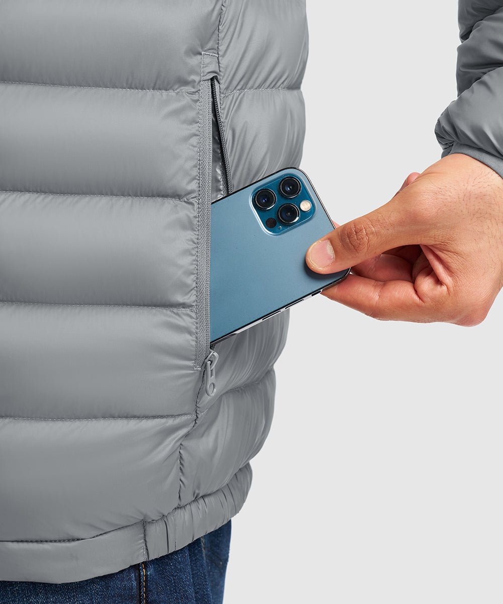 Men's Lightweight Puffer Hooded Jacket - TBMPOY
