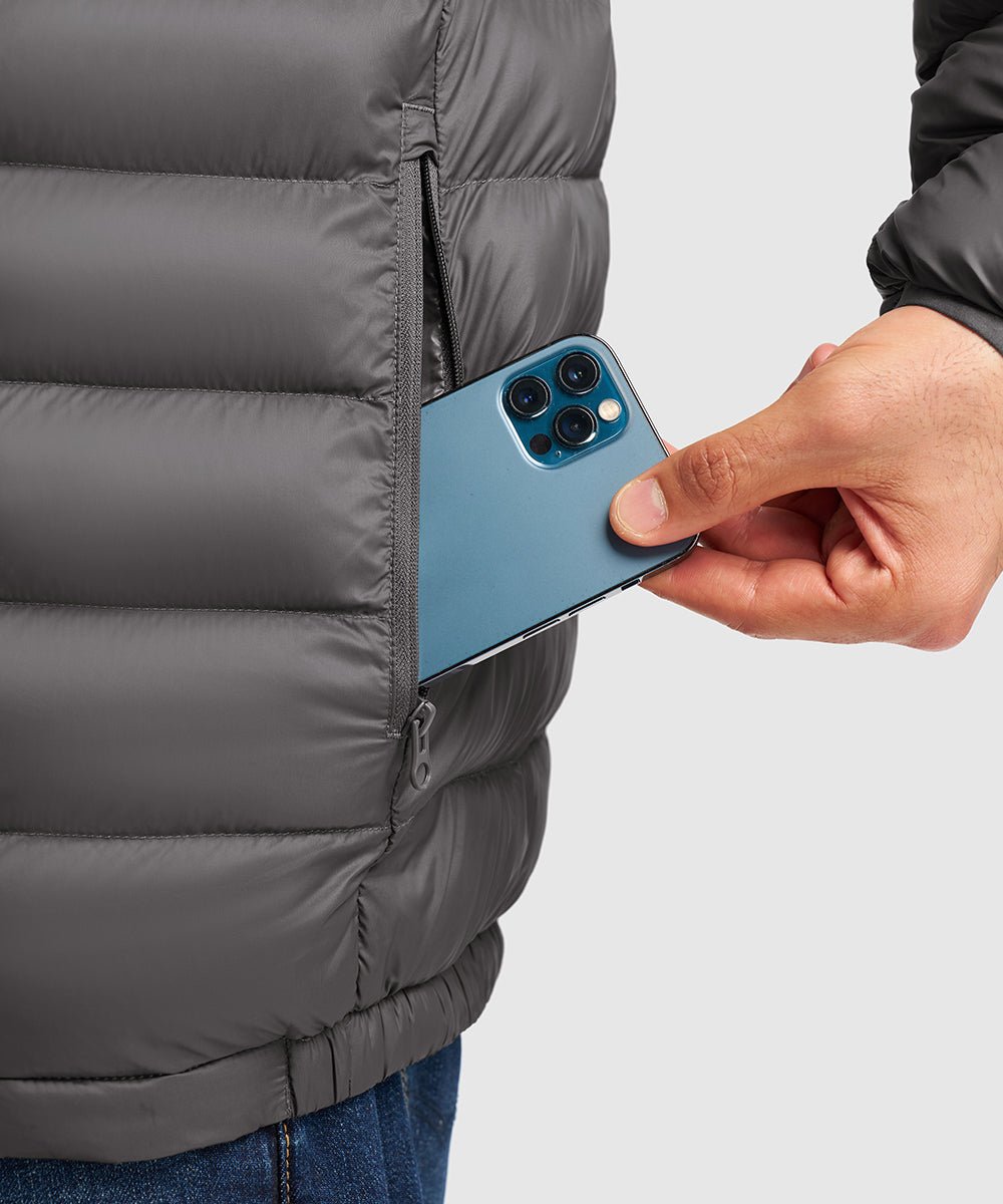 Men's Lightweight Puffer Hooded Jacket - TBMPOY