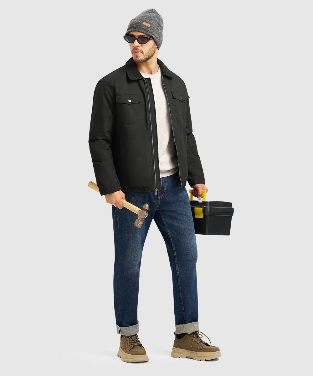 Men's Warm Corduroy Lapel Work Jacket - TBMPOY