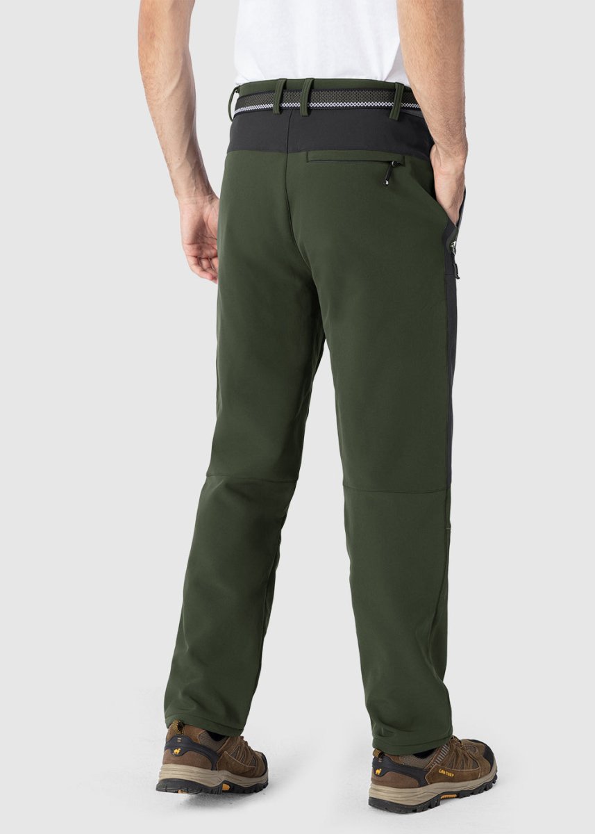 Men's Insulated Water Resistant Warm Fleece Lined Ski Pants - TBMPOY