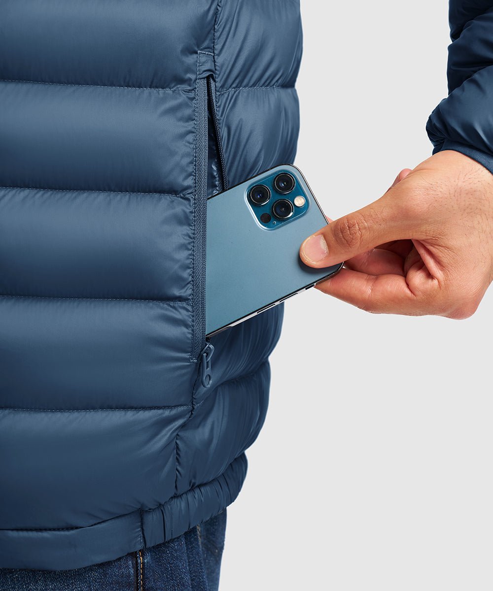Men's Lightweight Puffer Hooded Jacket - TBMPOY