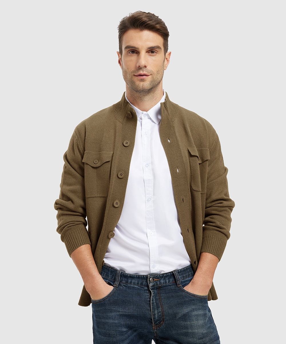 Men's Casual Button Cardigan Sweater - TBMPOY