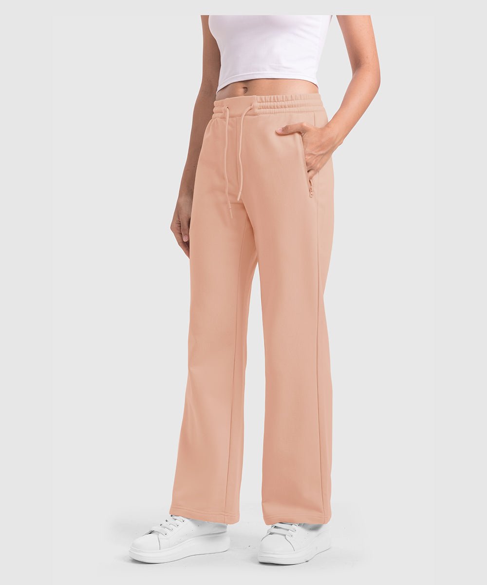 Women's 1/2 Zip Stand collar Pullover And Wide Leg Pants - TBMPOY