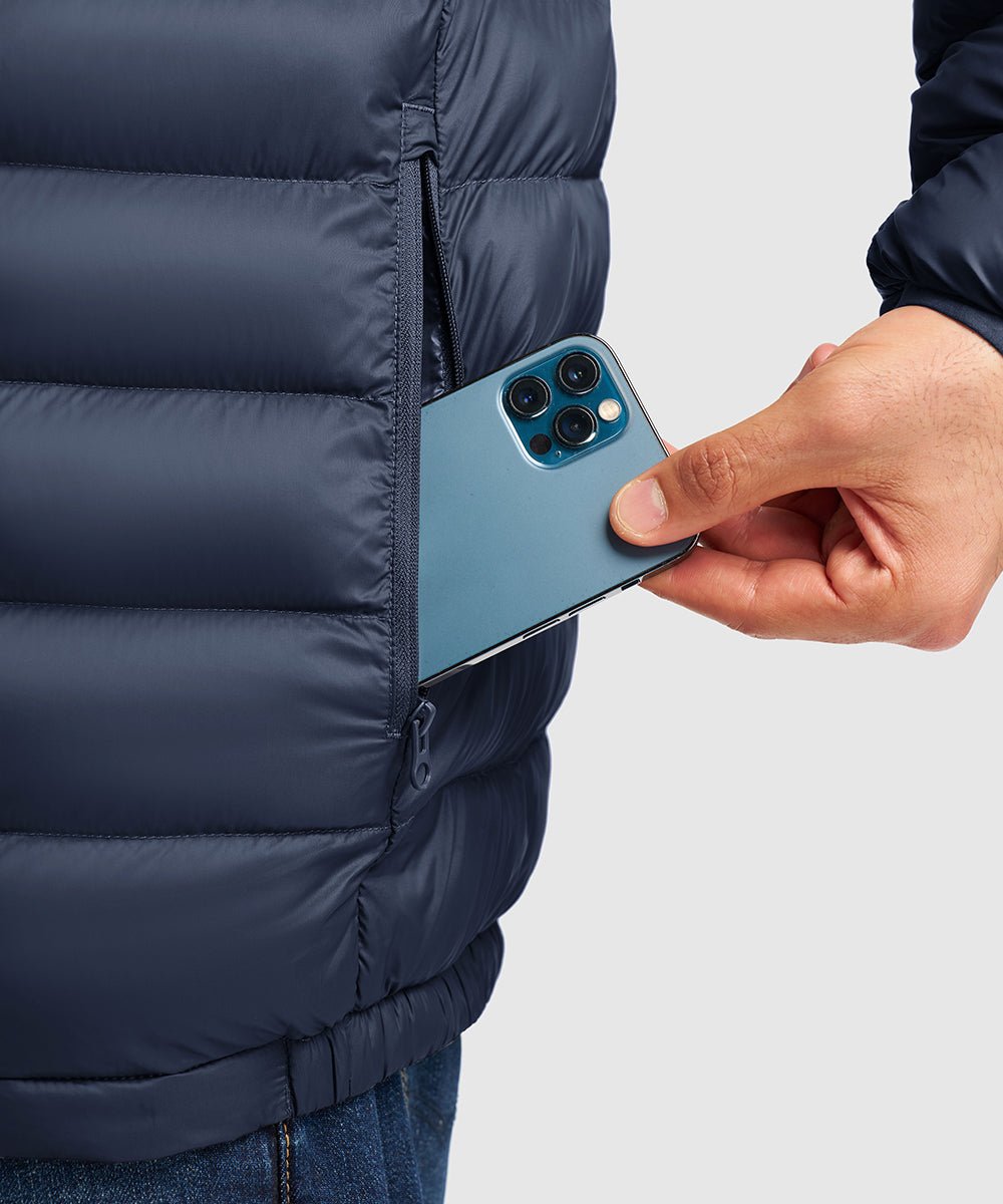 Men's Lightweight Puffer Hooded Jacket - TBMPOY
