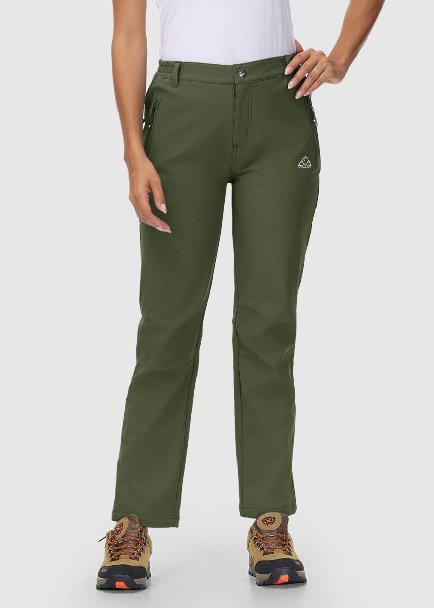 Women's Water Resistant Softshell Fleece Pants - TBMPOY