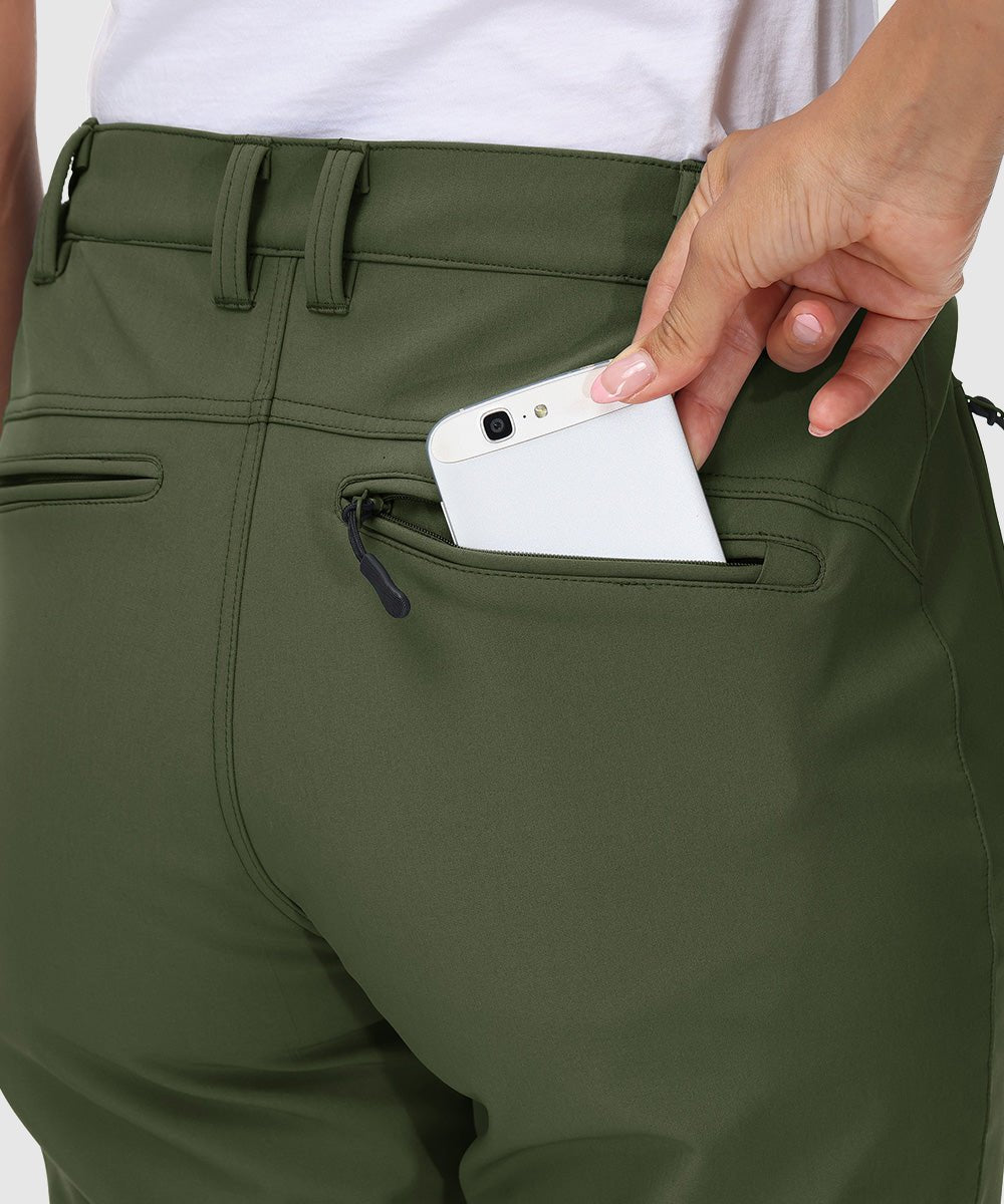 Women's Water Resistant Softshell Fleece Pants - TBMPOY