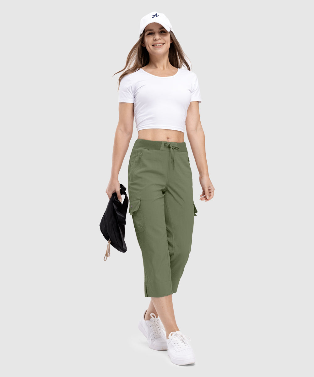 Women's Outdoor Athletic Travel Casual Cropped Pants - TBMPOY