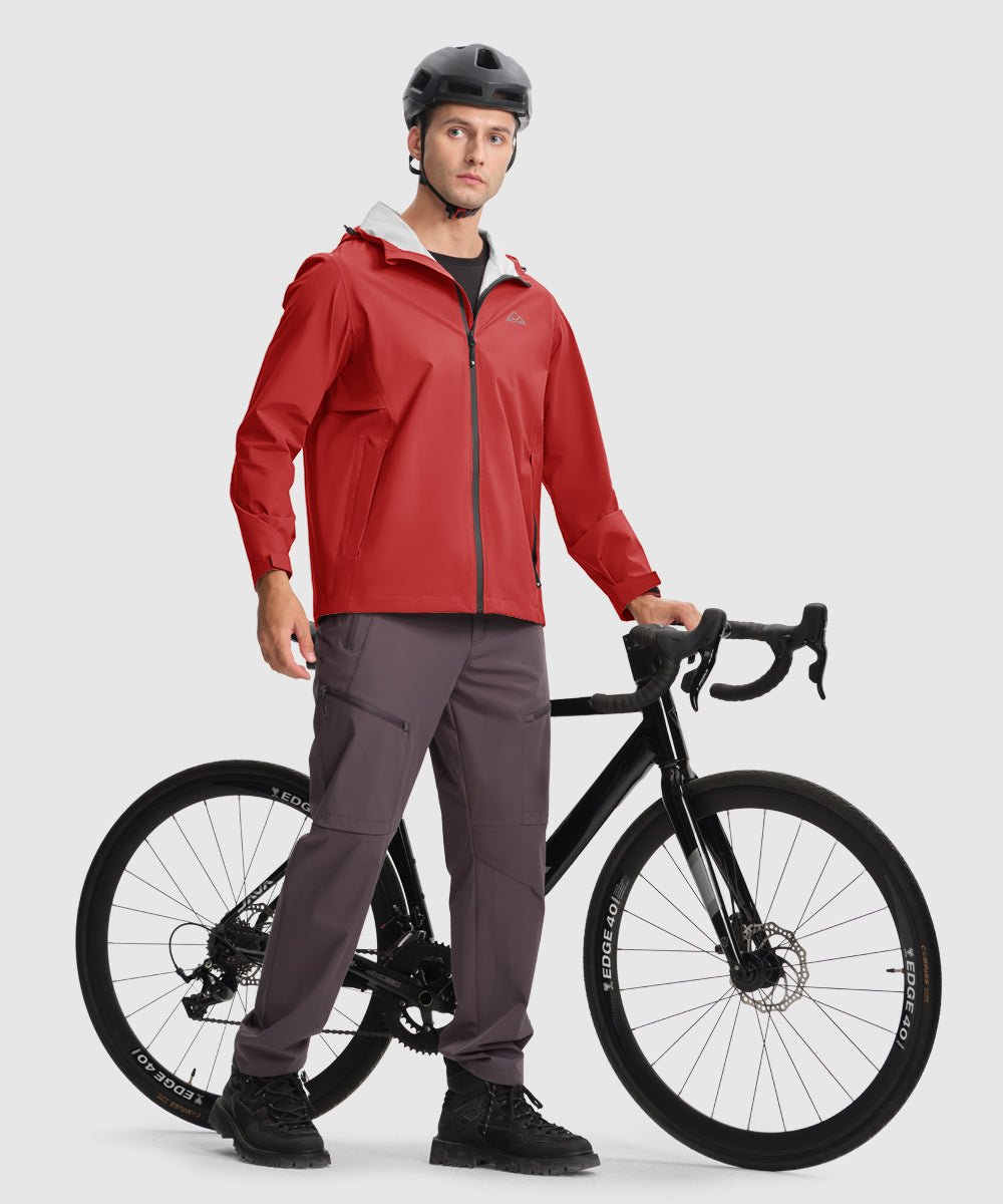 Men's Hood Cycling Bike Waterproof Raincoat - TBMPOY