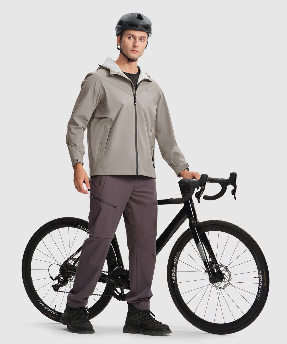 Men's Hood Cycling Bike Waterproof Raincoat - TBMPOY