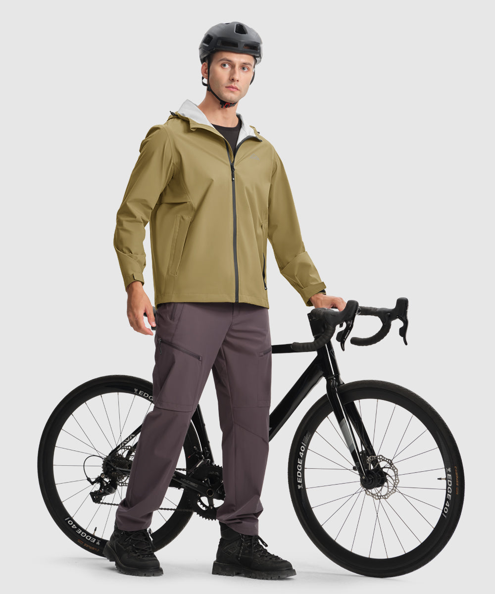 Men's Hood Cycling Bike Waterproof Raincoat - TBMPOY