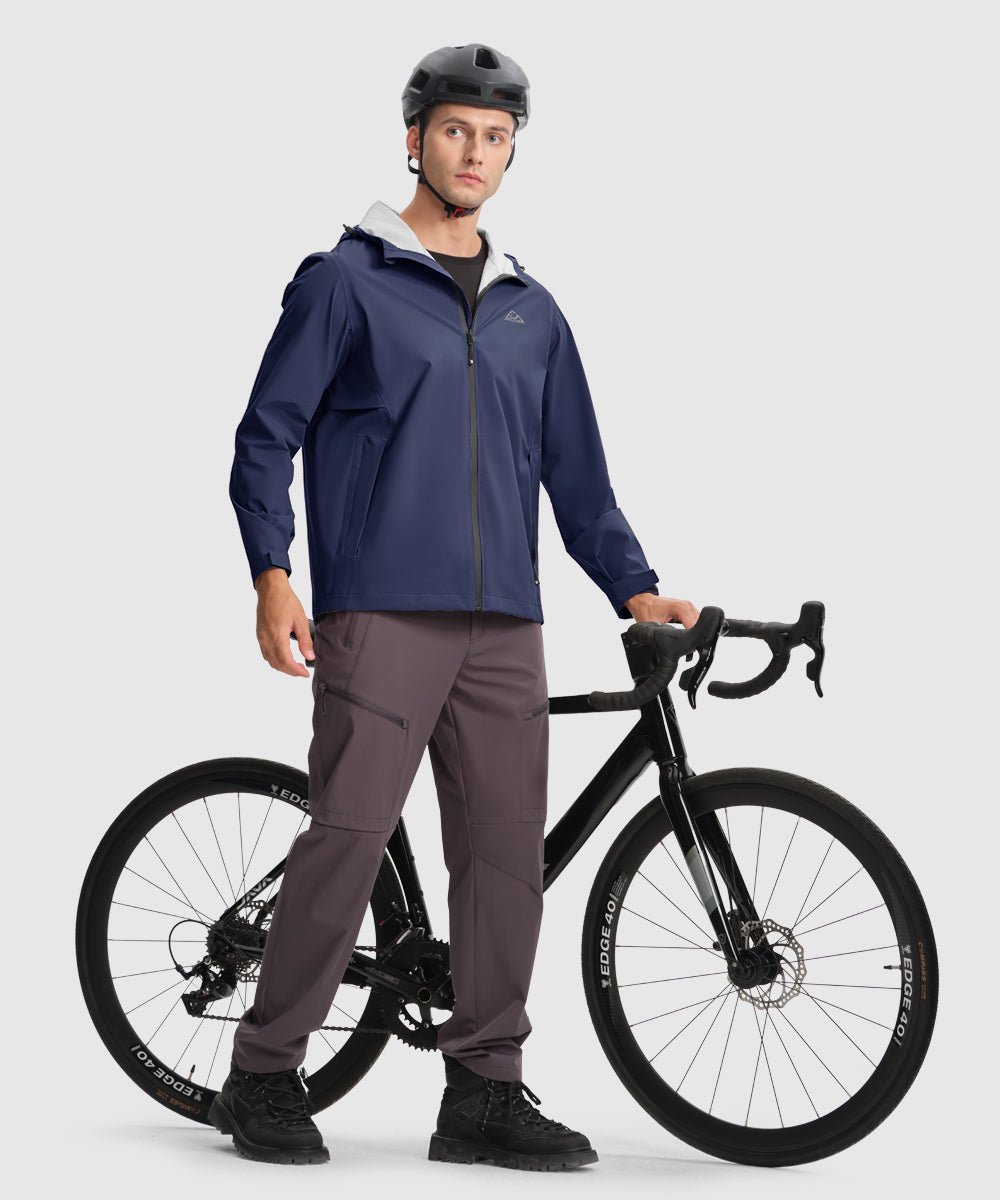 Men's Hood Cycling Bike Waterproof Raincoat - TBMPOY