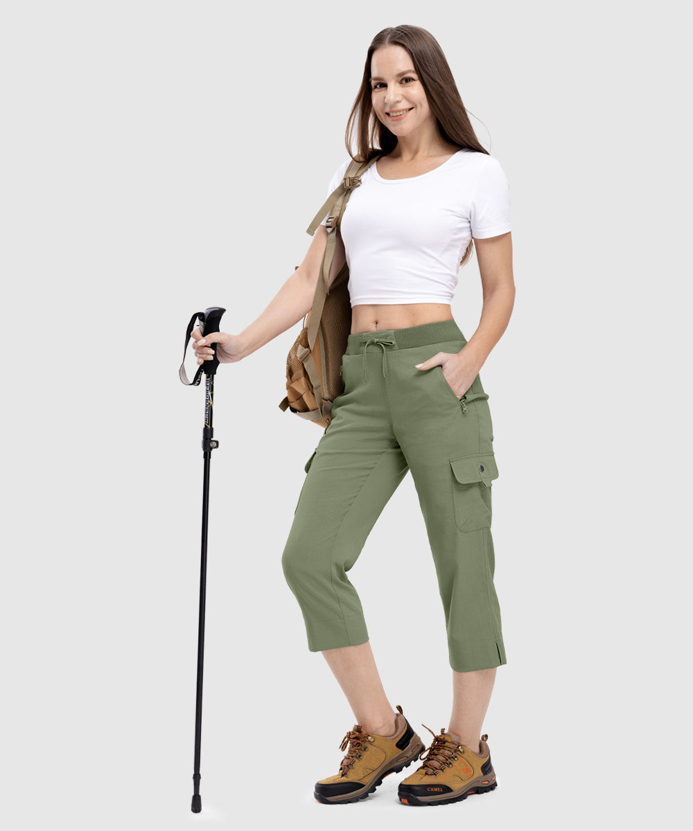 Women's Outdoor Athletic Travel Casual Cropped Pants - TBMPOY