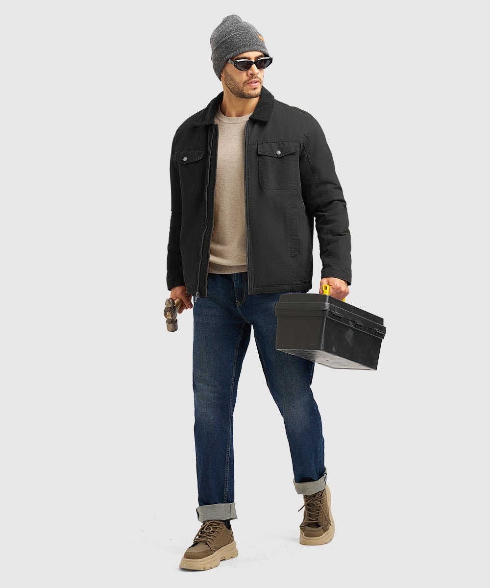 Men's Warm Corduroy Lapel Work Jacket - TBMPOY