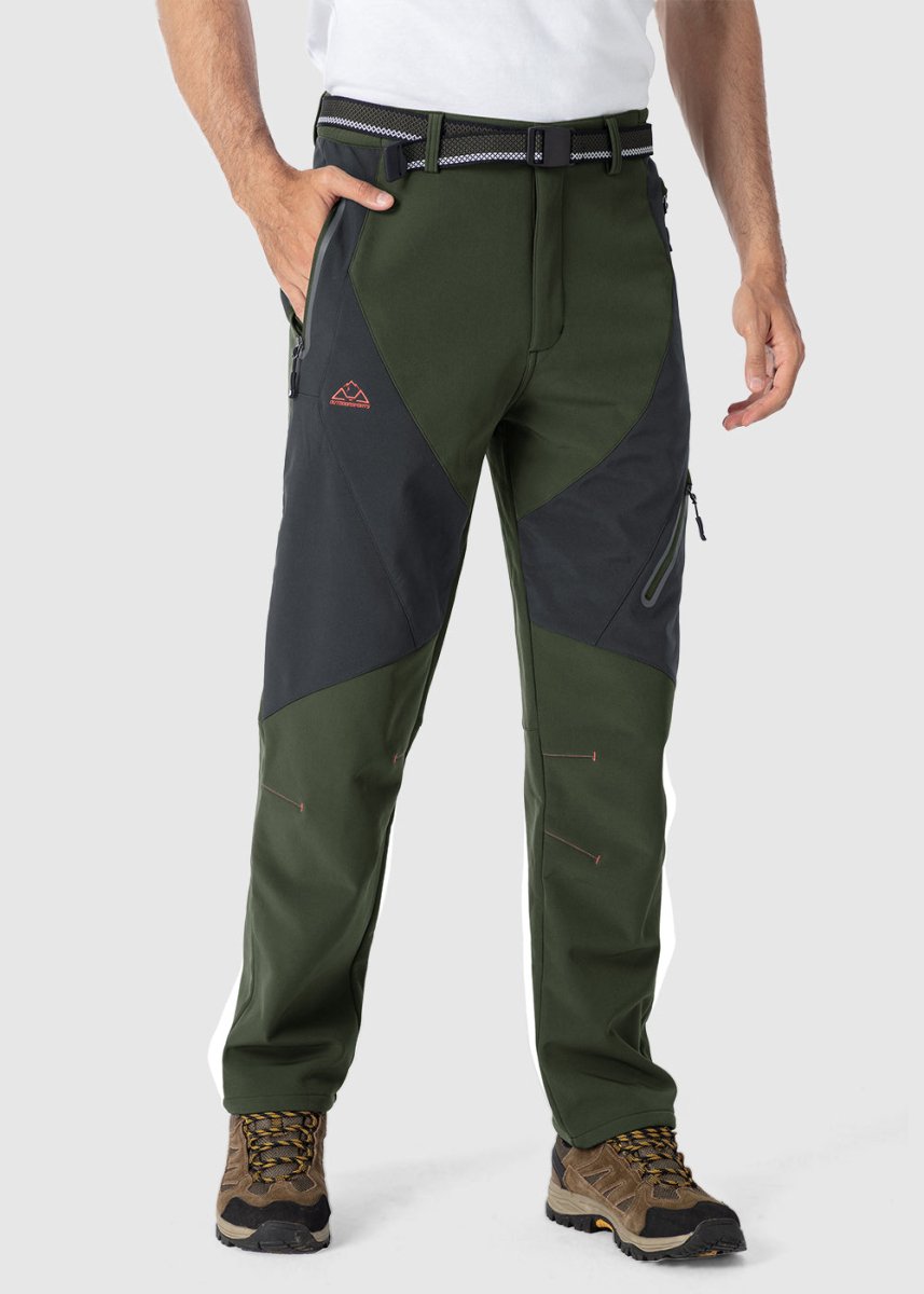 Men's Insulated Water Resistant Warm Fleece Lined Ski Pants - TBMPOY