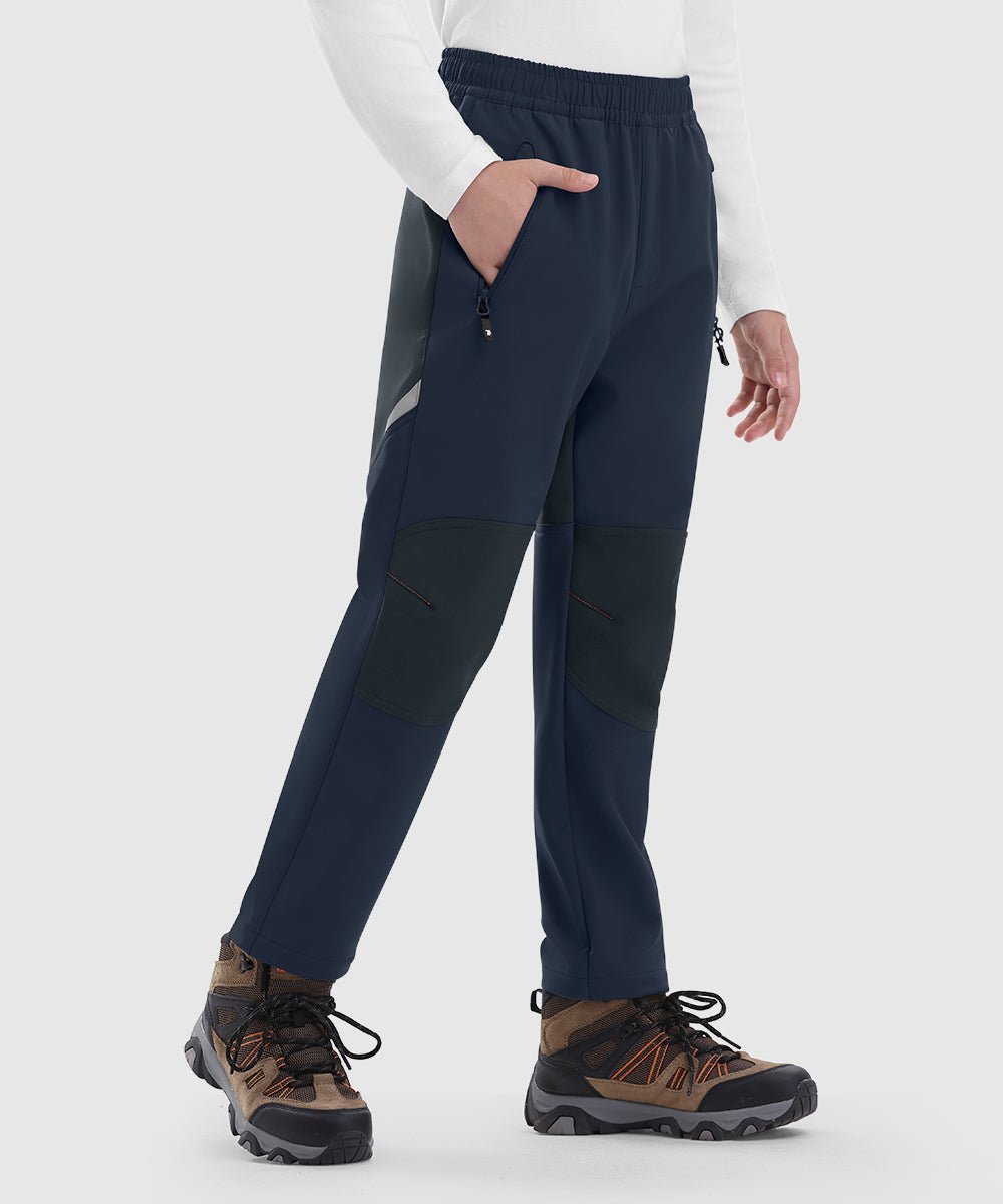 Boys' Outdoor Water Resistant Fleece - Lined Softshell Pants - TBMPOY
