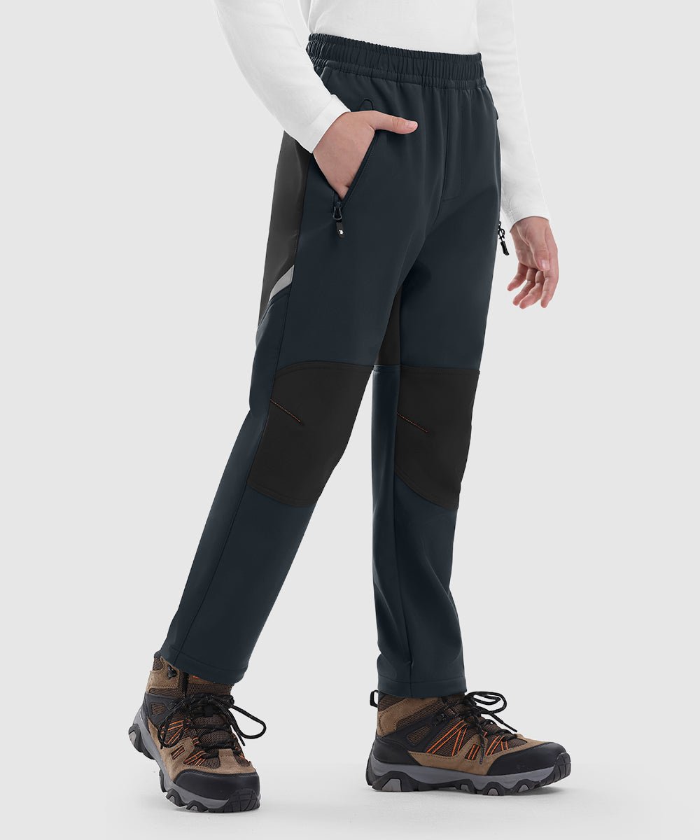 Boys' Outdoor Water Resistant Fleece - Lined Softshell Pants - TBMPOY
