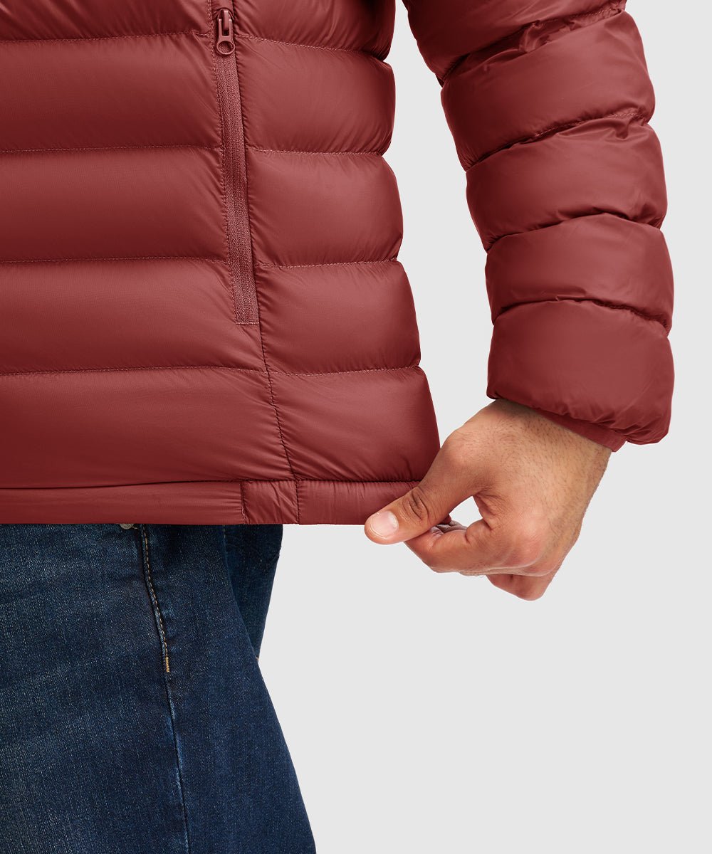 Men's Lightweight Puffer Hooded Jacket - TBMPOY