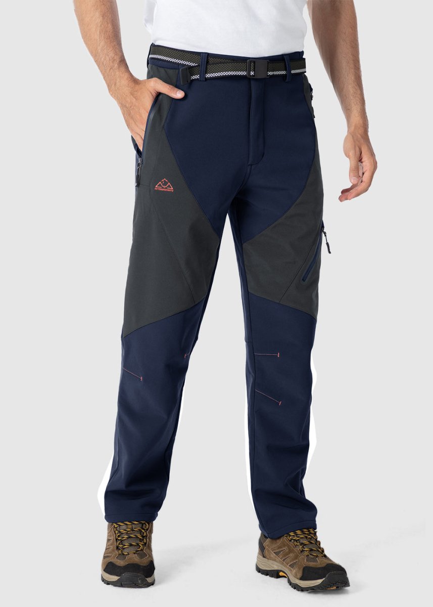 Men's Insulated Water Resistant Warm Fleece Lined Ski Pants - TBMPOY