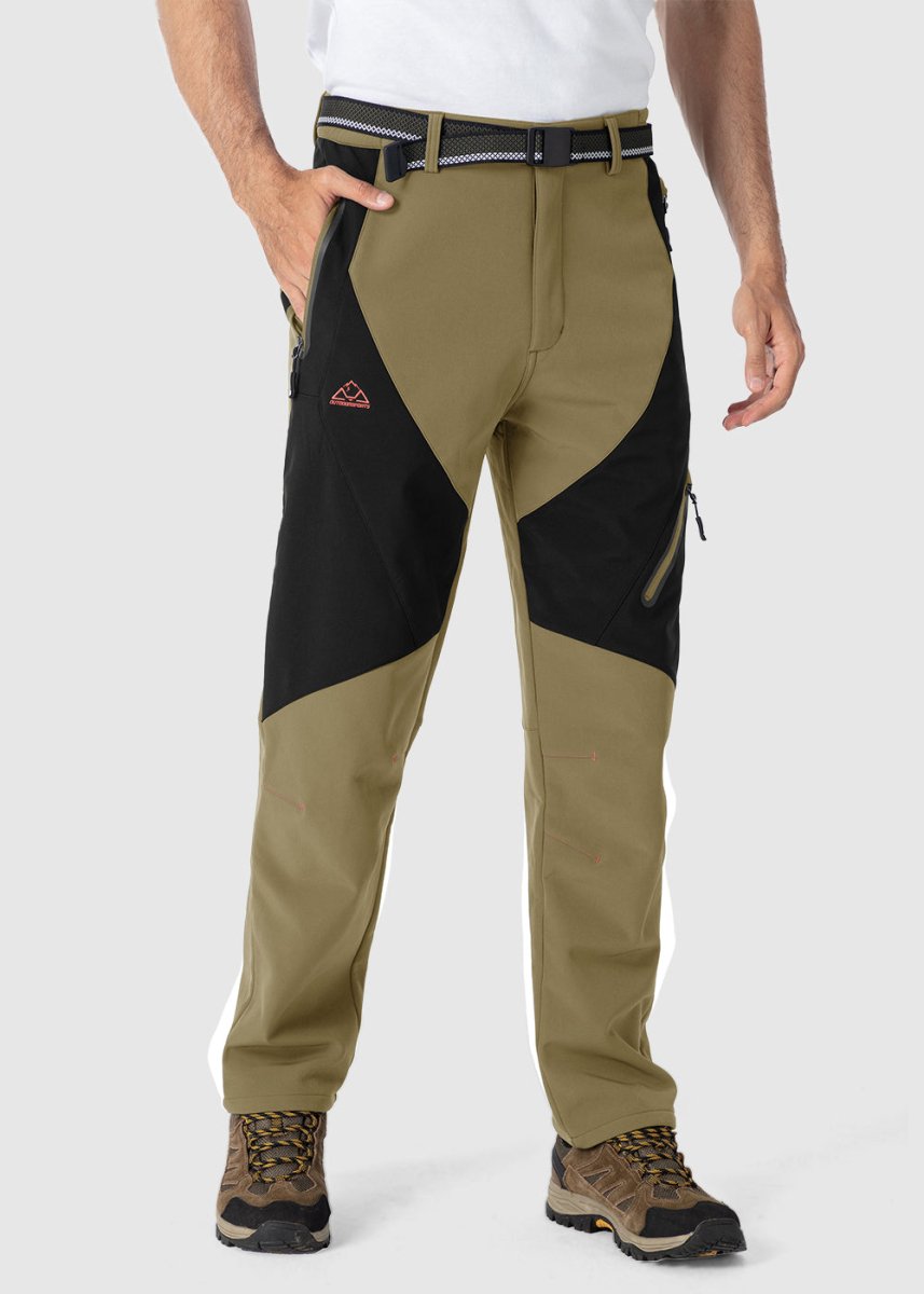 Men's Insulated Water Resistant Warm Fleece Lined Ski Pants - TBMPOY