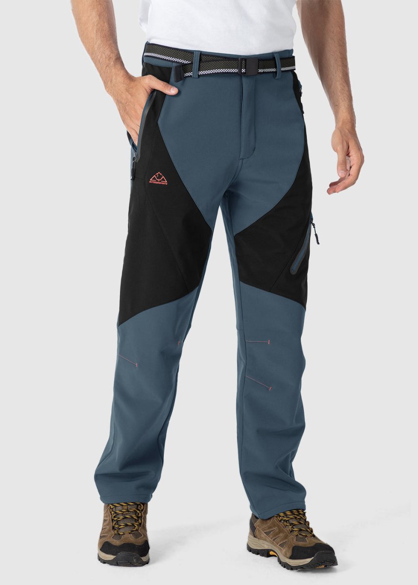 Men's Insulated Water Resistant Warm Fleece Lined Ski Pants - TBMPOY