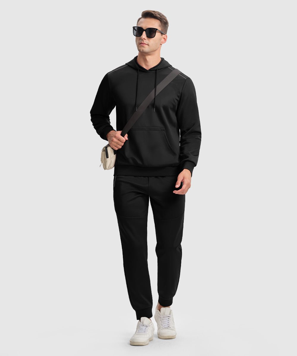 Men's Hooded Pullover and Rib Knit Cuff Pants Lounge Sets - TBMPOY