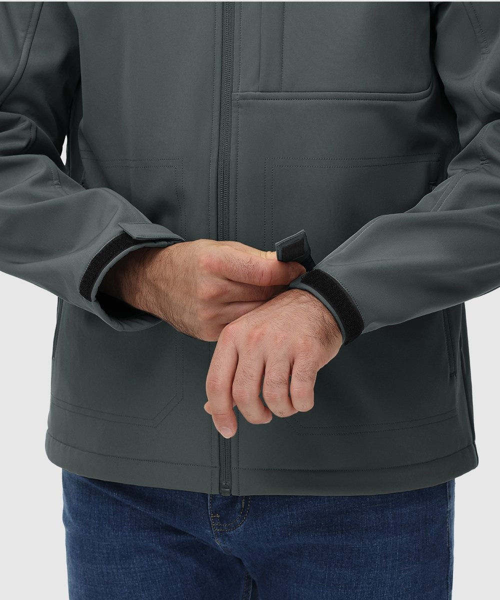 Men's Water - Resistant Softshell Fleece Lined Hooded Jacket - TBMPOY