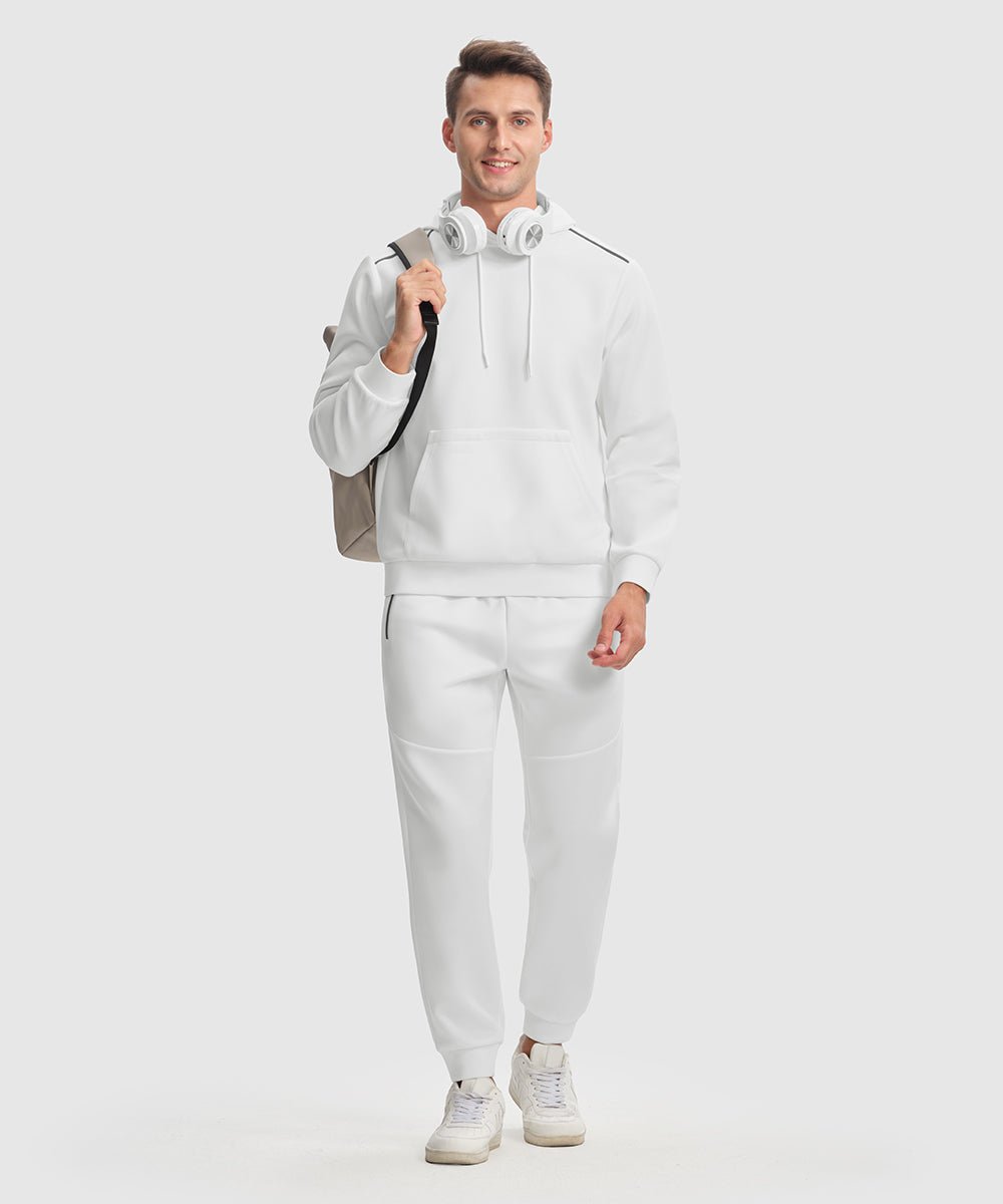 Men's Hooded Pullover and Rib Knit Cuff Pants Lounge Sets - TBMPOY