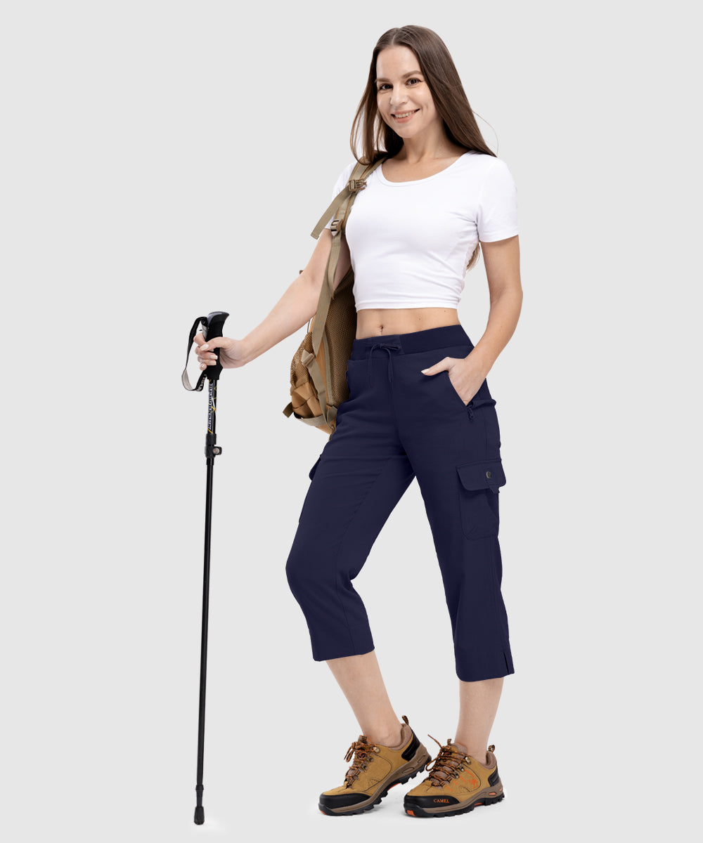 Women's Outdoor Athletic Travel Casual Cropped Pants - TBMPOY