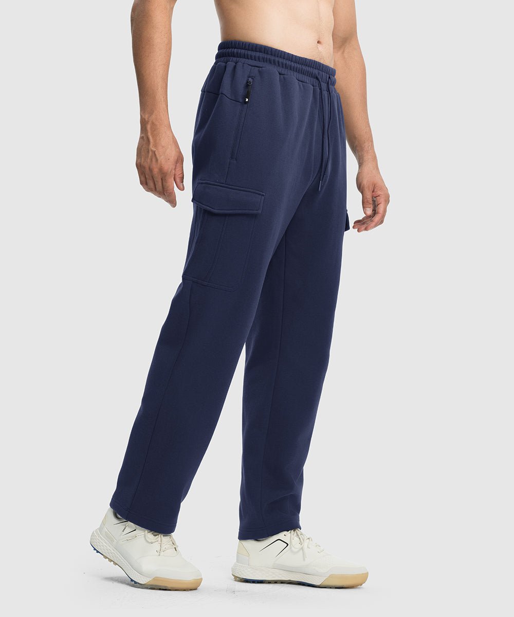 Men's Cotton Polyester Fleece Wide Leg Sweatpants - TBMPOY