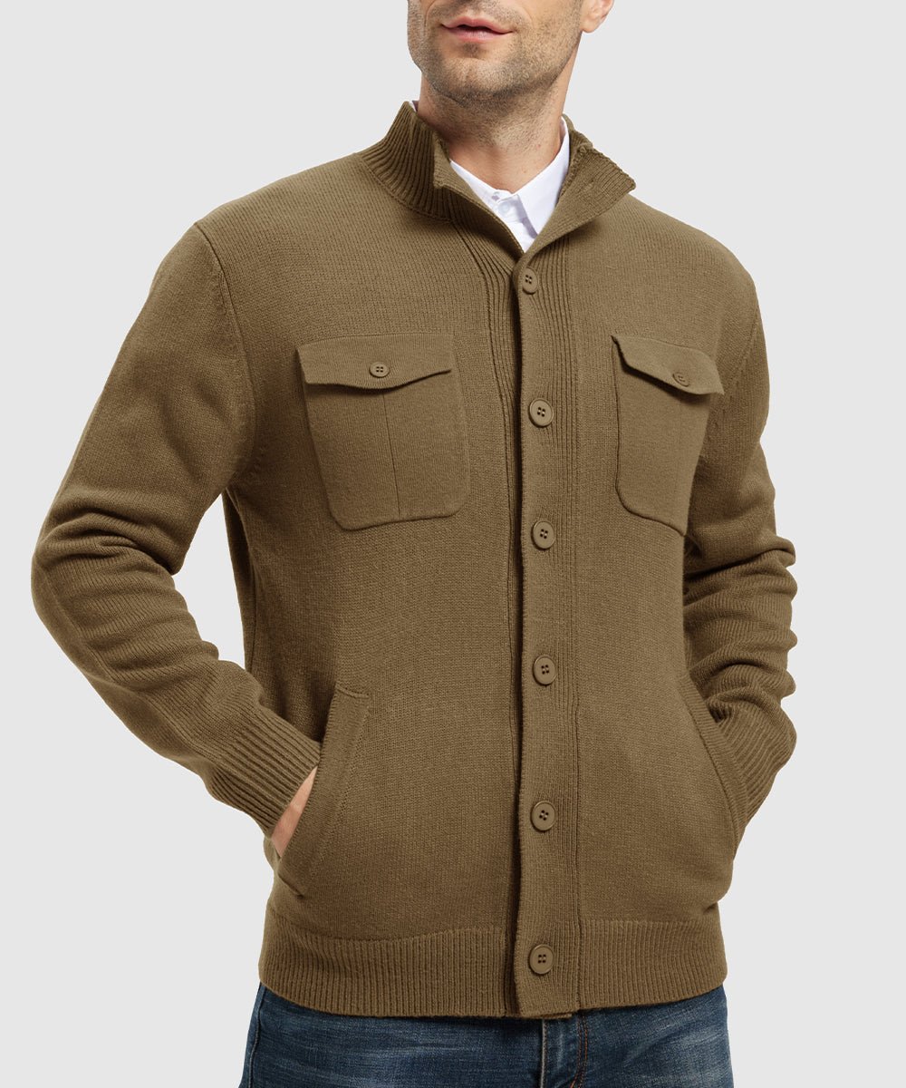 Men's Casual Button Cardigan Sweater - TBMPOY