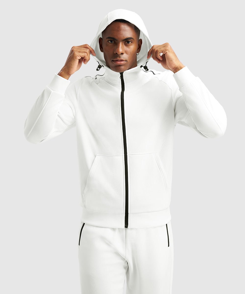 Men's Jogging Workout Gym Warm Up Suits With Hood - TBMPOY