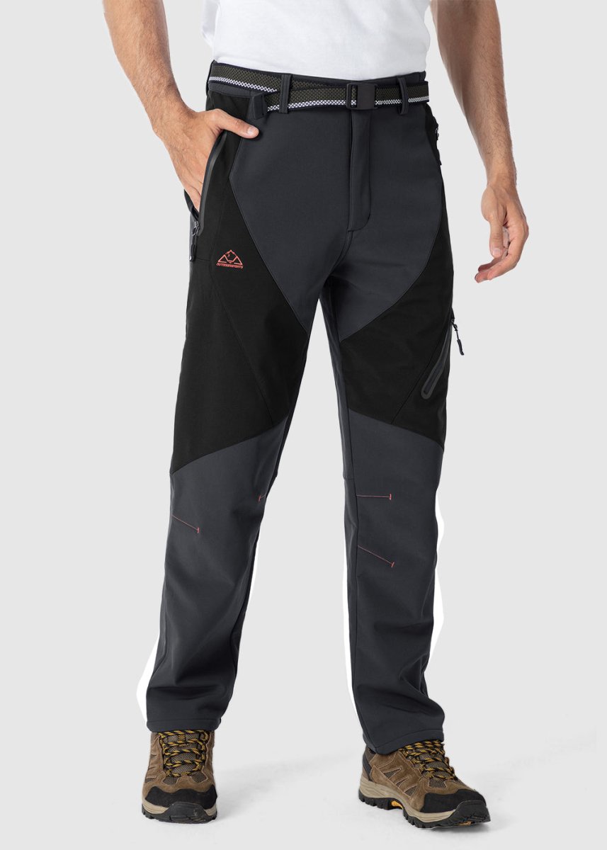 Men's Insulated Water Resistant Warm Fleece Lined Ski Pants - TBMPOY