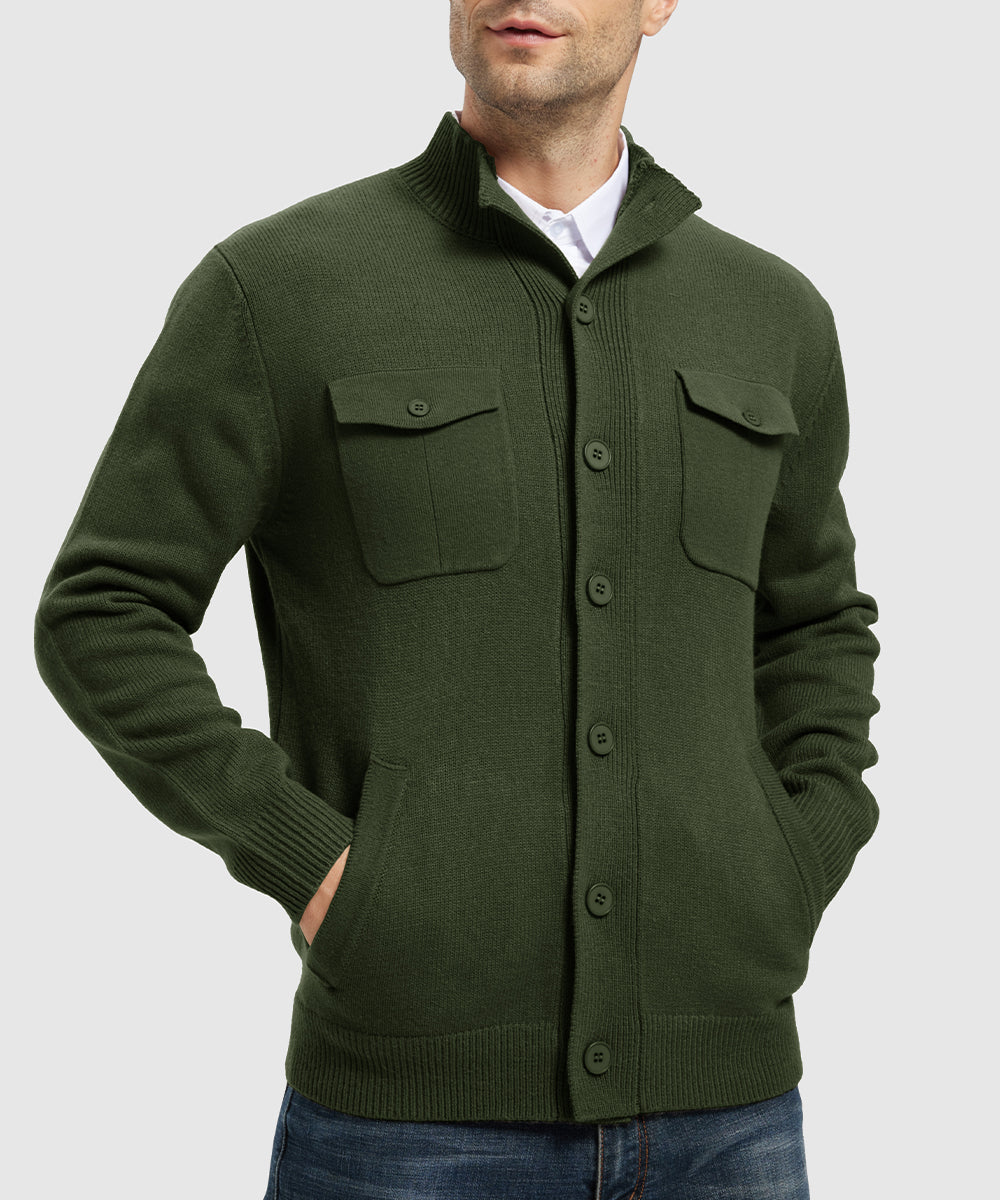 Men's Casual Button Cardigan Sweater - TBMPOY