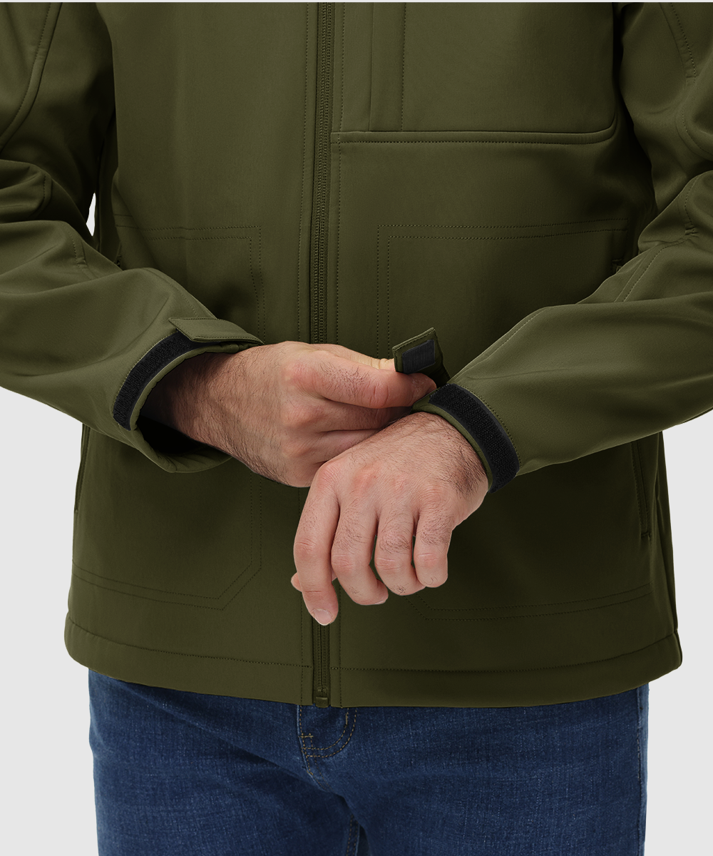 Men's Water - Resistant Softshell Fleece Lined Hooded Jacket - TBMPOY