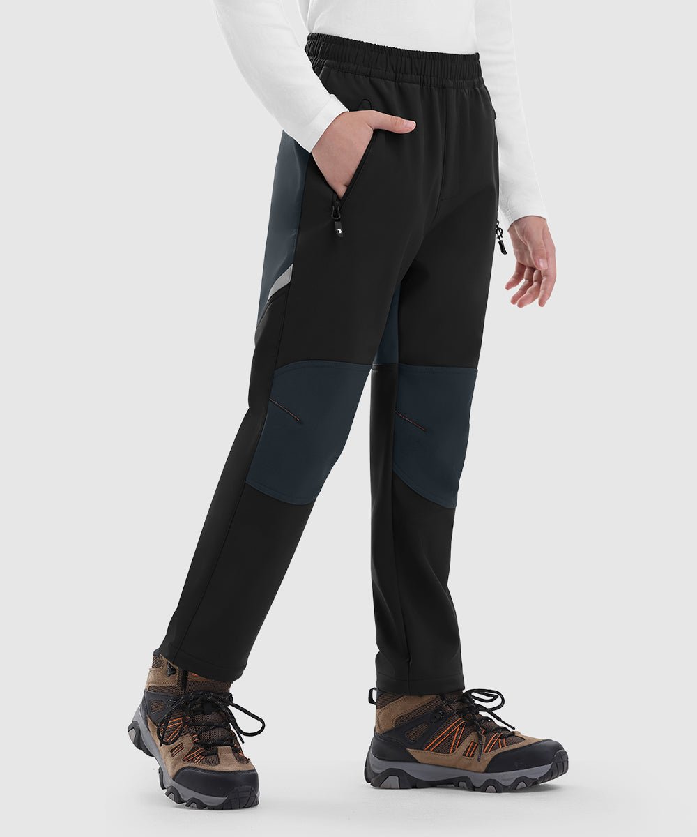 Boys' Outdoor Water Resistant Fleece - Lined Softshell Pants - TBMPOY