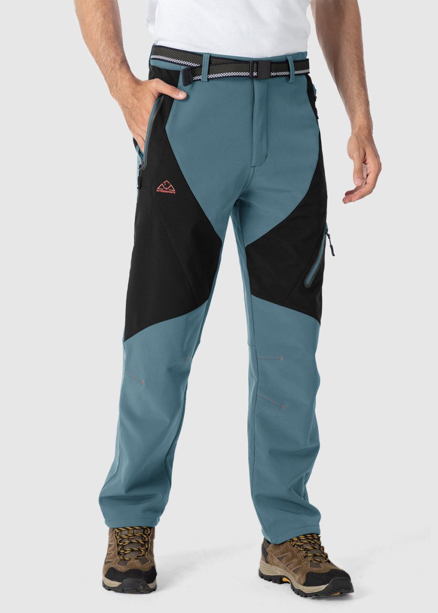 Men's Insulated Water Resistant Warm Fleece Lined Ski Pants - TBMPOY