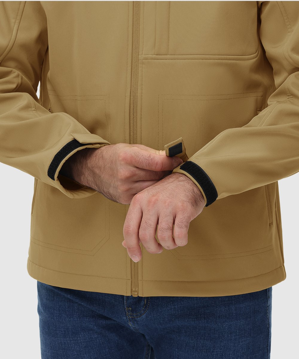 Men's Water - Resistant Softshell Fleece Lined Hooded Jacket - TBMPOY