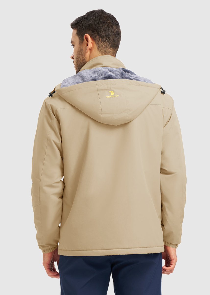 Men's Water Resistant Skiing Windbreaker Hooded Jacket - TBMPOY