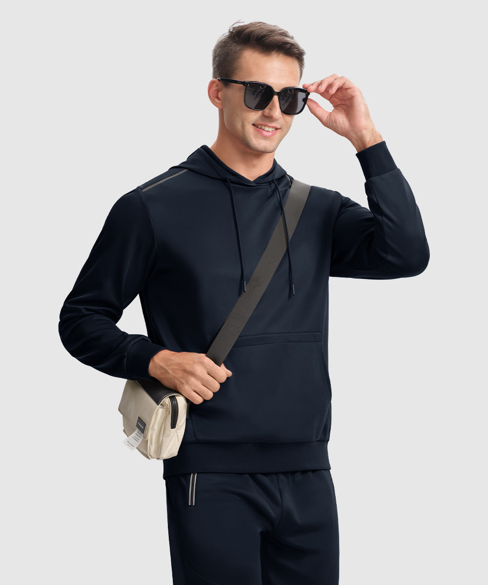 Men's Hooded Pullover and Rib Knit Cuff Pants Lounge Sets - TBMPOY