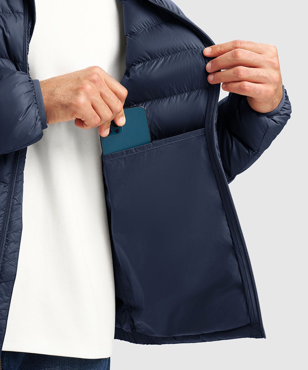 Men's Lightweight Puffer Hooded Jacket - TBMPOY
