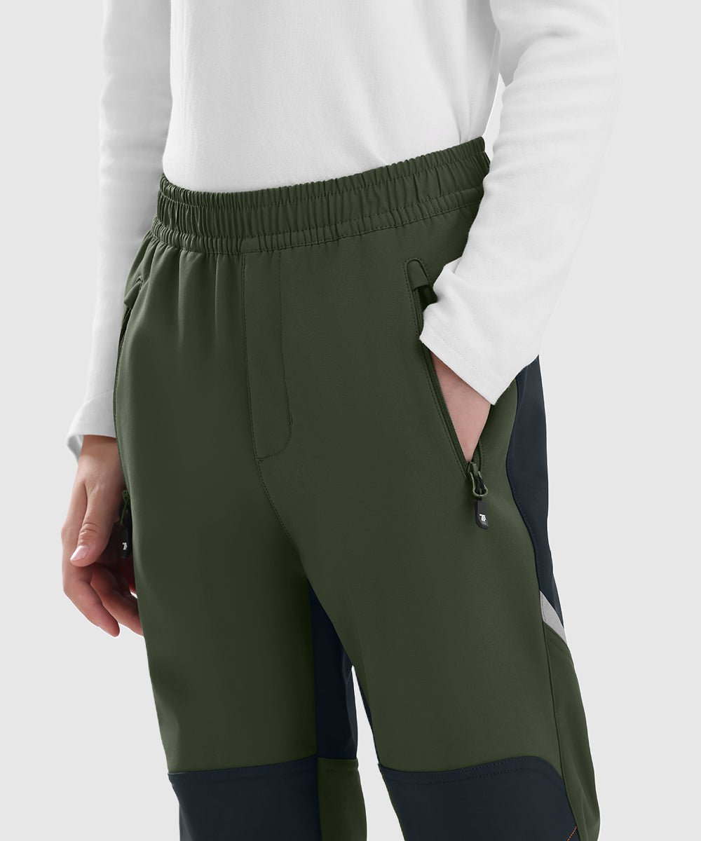 Boys' Outdoor Water Resistant Fleece - Lined Softshell Pants - TBMPOY