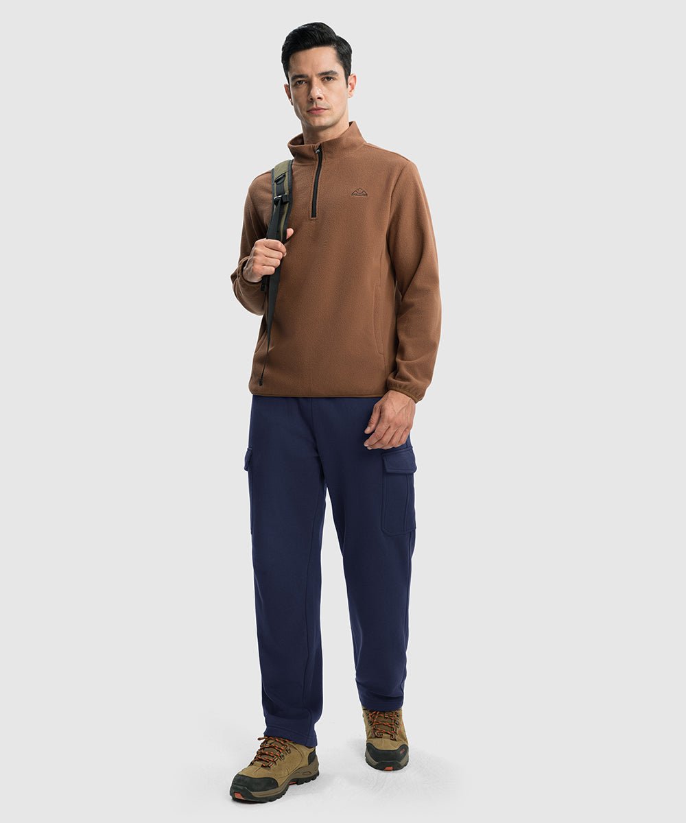 Men's Cotton Polyester Fleece Wide Leg Sweatpants - TBMPOY